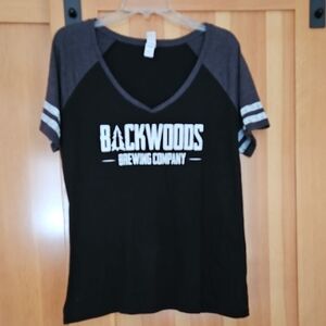 Backwoods Brewing  Black and Gray Top